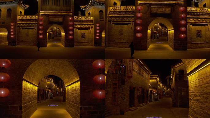 山西 大阳古镇 古镇夜景灯笼亮化