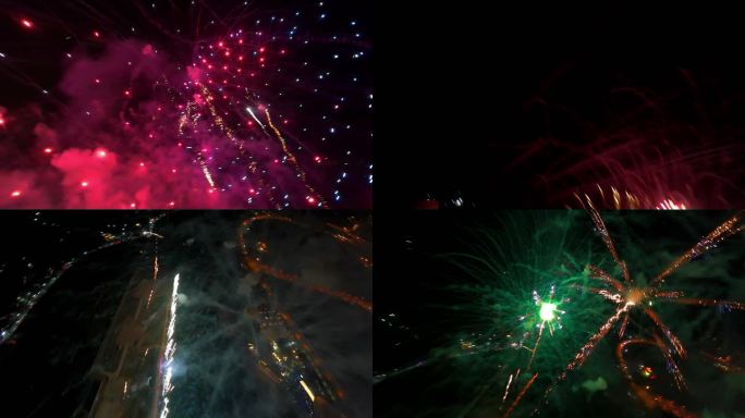 烟花爆炸中心第一视角FPV
