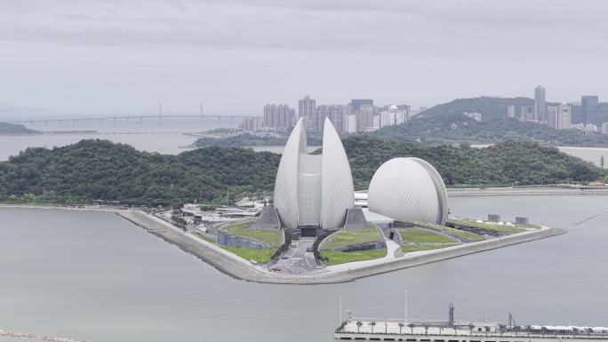 珠海歌剧院 海岛 风光 航拍 大海 建筑