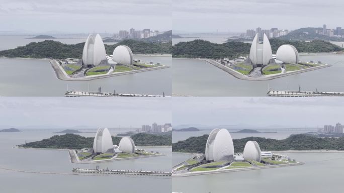 珠海歌剧院 海岛 风光 航拍 大海 建筑