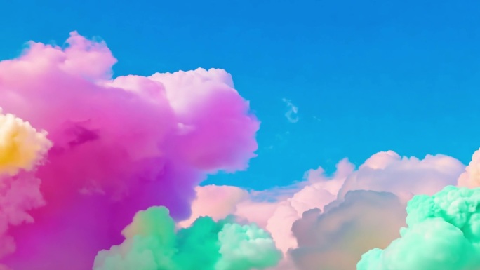 棉花糖色云朵  炫彩云朵  糖果色云朵