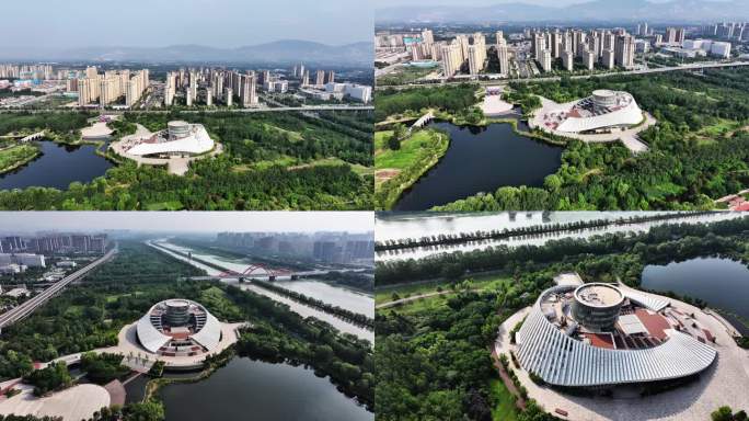 临汾市图书馆滨河航拍