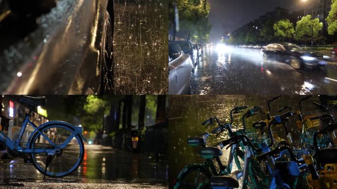 【4K】氛围感雨夜街道
