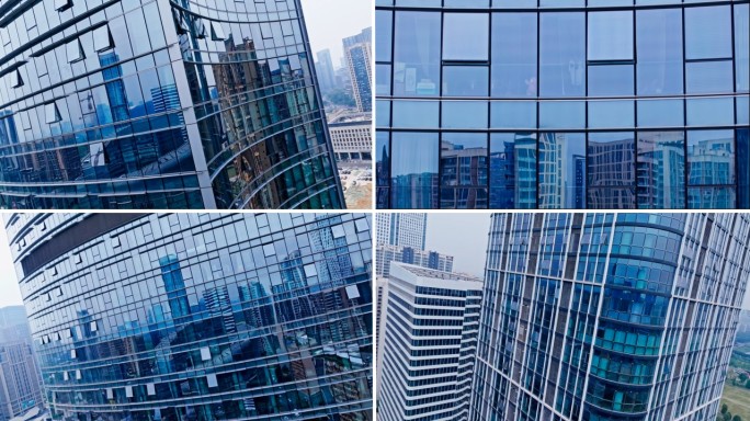 现代城市建筑群航拍