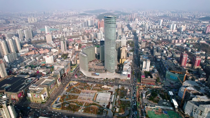 江苏徐州苏宁广场建筑风光航拍