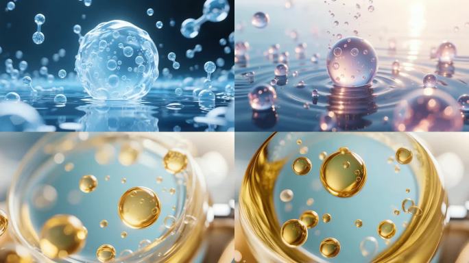 化妆品 胶原蛋白 水分子微观合集