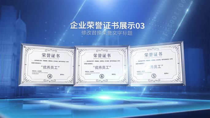 荣誉证书专利展示