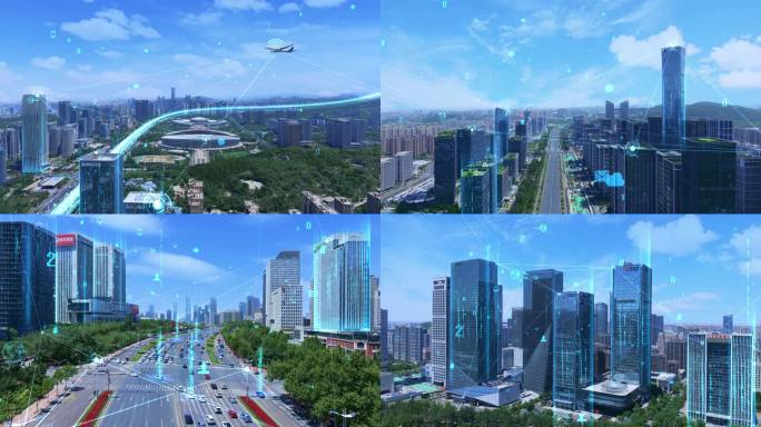 济南cbd航拍智慧城市科技感城市片头