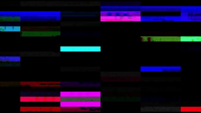 抽象科技信号干扰数字故障损坏效果纹理叠加和光辉霓虹背景。