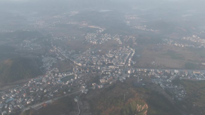 燕翼围 乌石围 客家围屋航拍鸟瞰