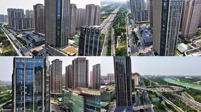 临汾滨河路彩虹龙街正合酒店航拍