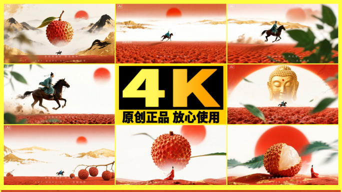 【精品】荔枝红尘古道意境古风人物策马奔腾