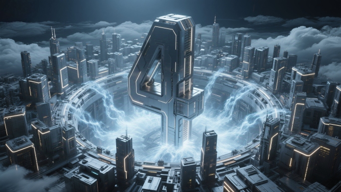 科技感城市数字能量倒计时片头视频