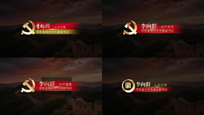 党建党政人名字幕条