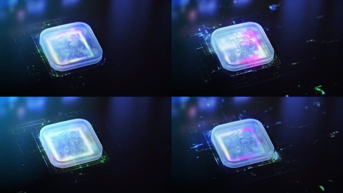未来主义的加密货币概念与数字比特币符号