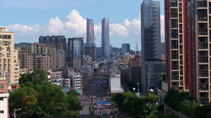 城市天际线景观 坂田航拍素材