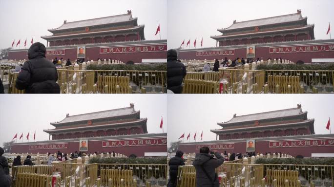 天安门下雪
