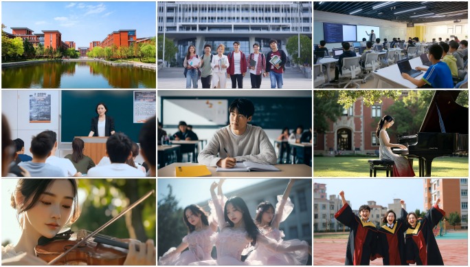 大学生校园生活大学教育开学青春学生合集