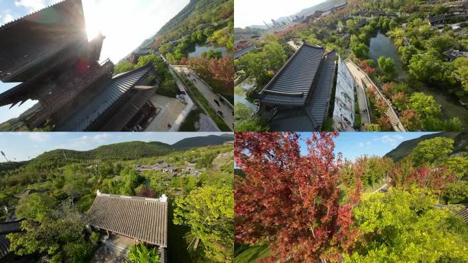 南京江苏园博园苏韵十三园古建筑群穿越机
