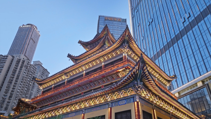 古建筑与现代都市交融