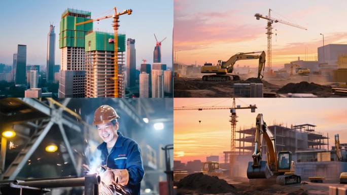 城市建设建筑工地工地施工建筑工人ai素材