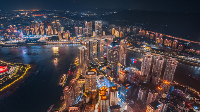 重庆来福士背面夜景延时