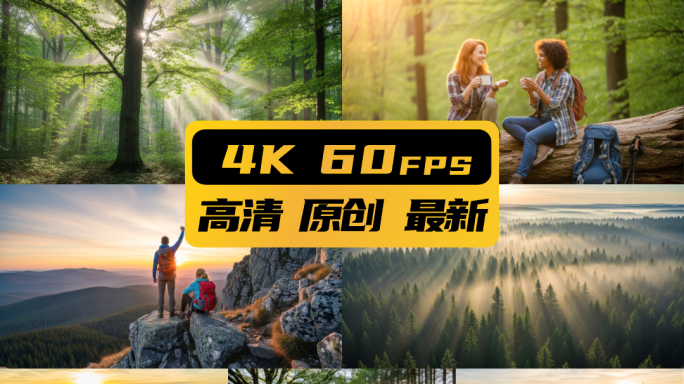 森林航拍户外徒步森林树林大自然山脉绿洲