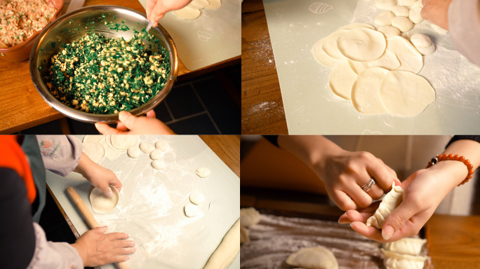 春节包饺子  一家人过大年包饺子 冬至