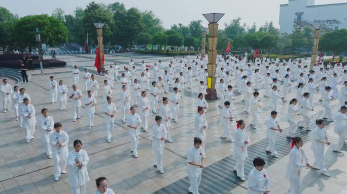 5K公园团体太极拳表演