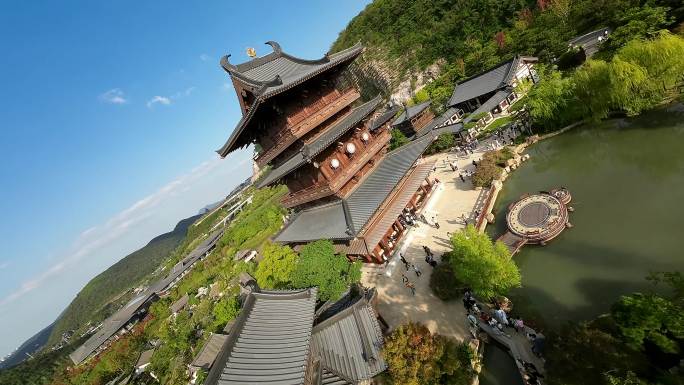 南京江苏园博园苏韵十三园古建筑群穿越机