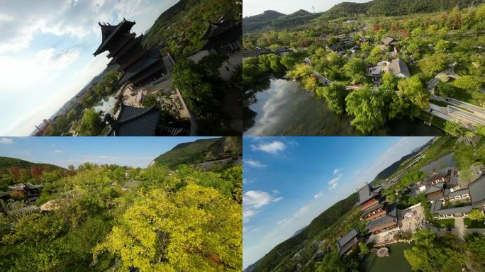 南京江苏园博园苏韵十三园古建筑群穿越机