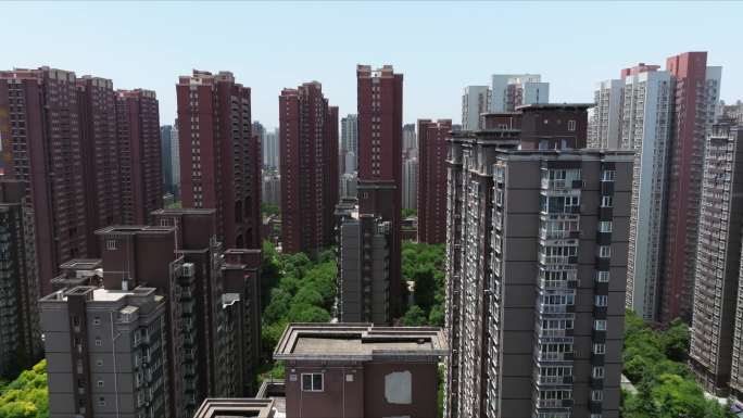 千家万户小区住宅区开发楼盘航拍