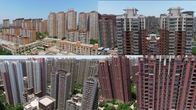 千家万户小区住宅区开发楼盘航拍