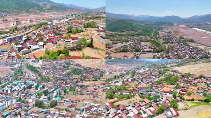 航拍越西县呷古村彝绣第一村