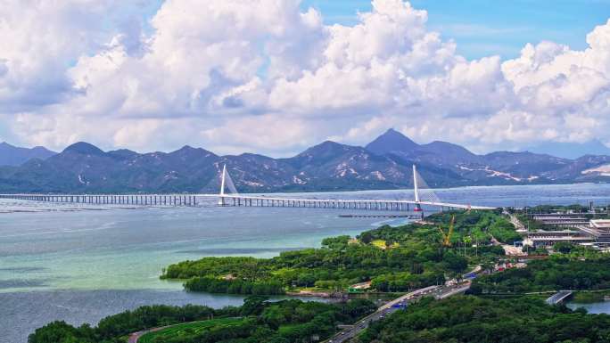 深圳城市风光与体育场馆 深圳湾大桥