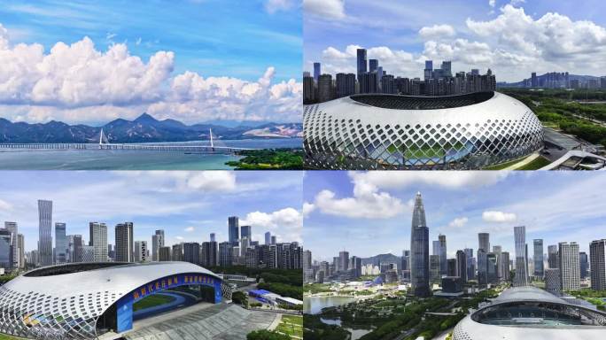 深圳城市风光与体育场馆 深圳湾大桥