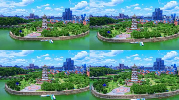 湖南烈士公园潇湘阁航拍