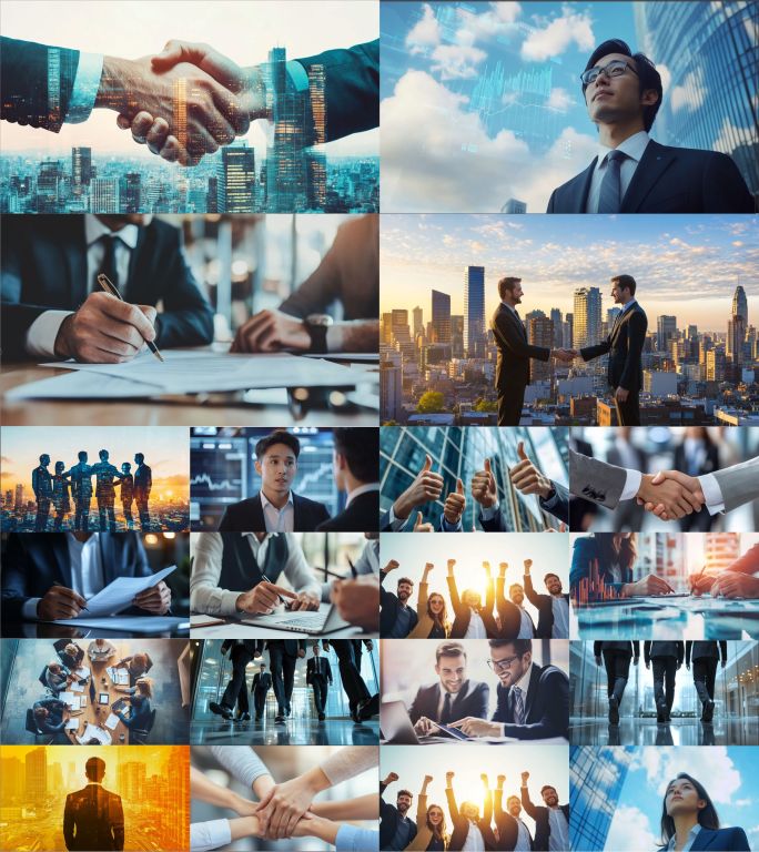 合作签约商务共赢握手商务谈判交流企业宣传
