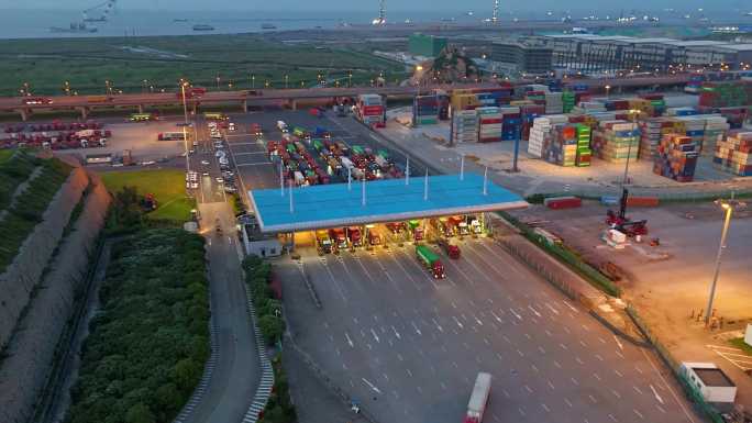 上海洋山港口集装箱货轮芦潮港 港口 洋山