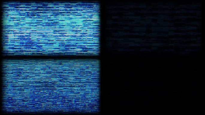 VHS噪音故障。电视无信号。噪音叠加纹理静态噪音电视视觉特效。视觉特效电视屏幕。