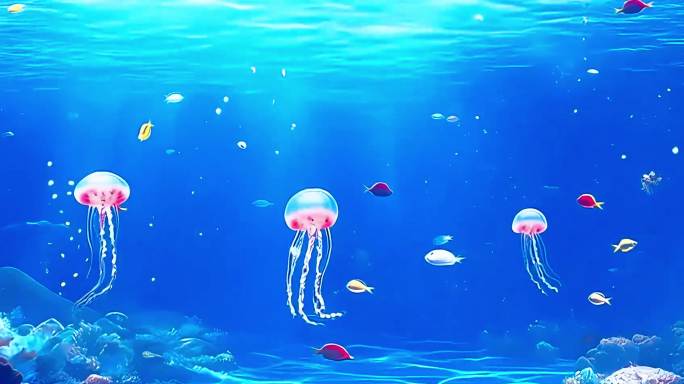 【循环】8K海洋奇幻水母海底世界