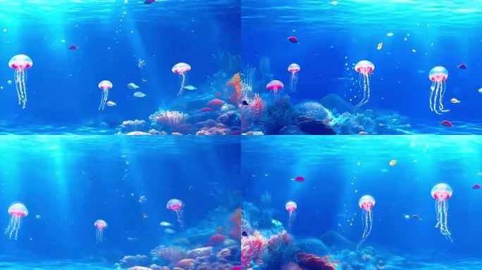 【循环】8K海洋奇幻水母海底世界