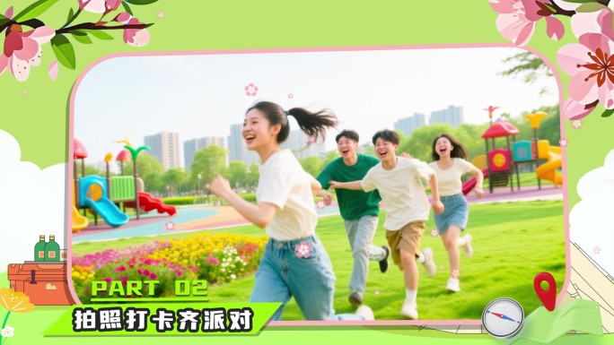 夏季活动团建旅游花絮图文快闪AE模版