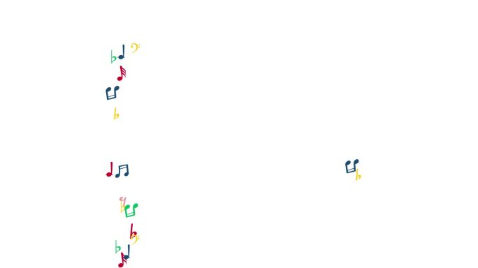 五彩缤纷的音乐音符旋律，音乐音符符号，音符。