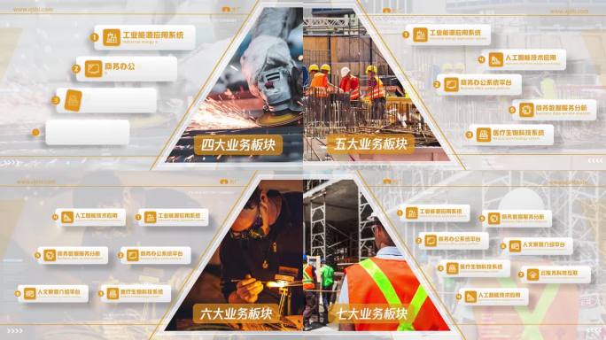 （无插件）简洁金色图文架构文字分类包装