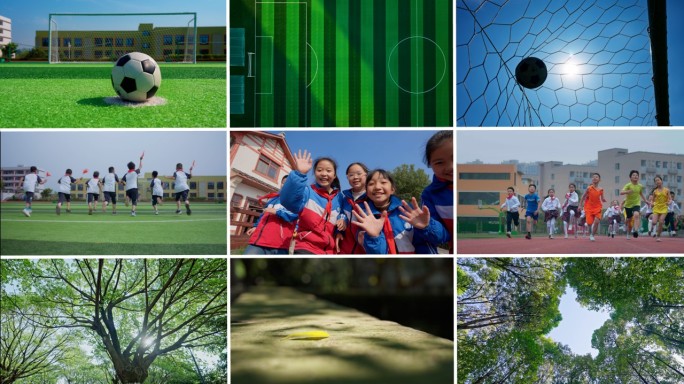 校园操场学生青春活力运动