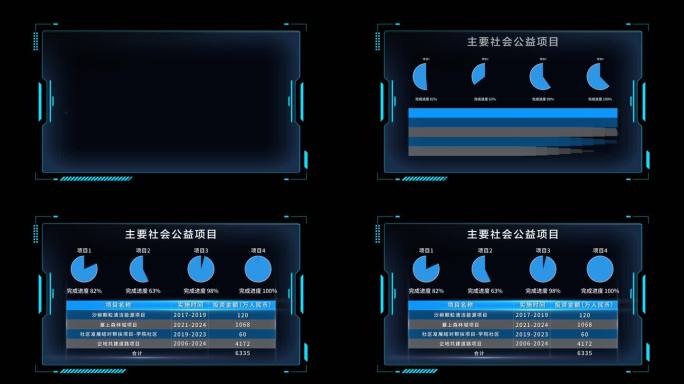蓝色科技数据透明通道表格