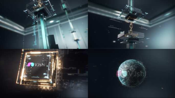 4K_科技芯片C4D工程