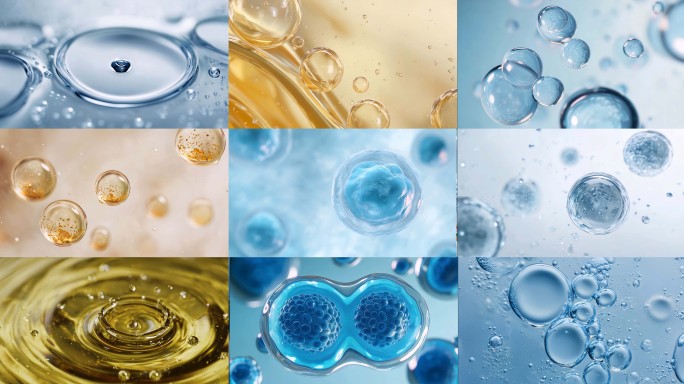 水分子皮肤修复分子基因保养护肤精油水珠