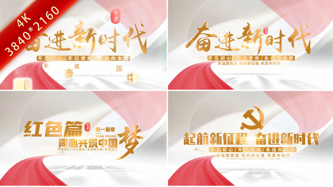简洁党建党政标题片头